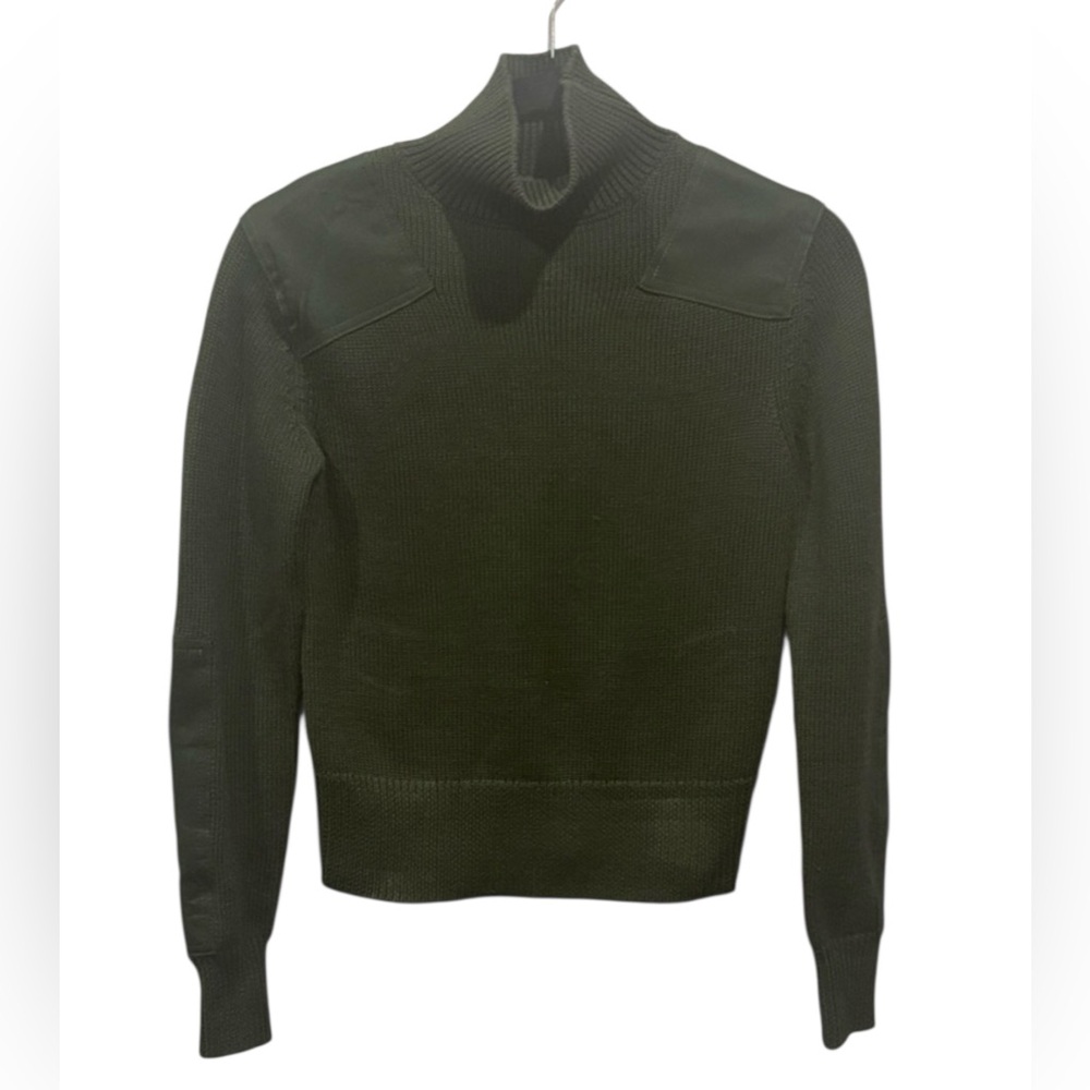ZARA Olive Green Mock Neck Sweater Small Military‎ Utility Knit